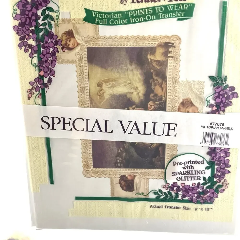 3 Wisteria by Tender-Tees full color iron-on transfers Victorian Angel Cherubs